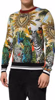 Tropical Heart Crown Silk Pullover Sweater 2