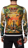 Tropical Heart Crown Silk Pullover Sweater 3