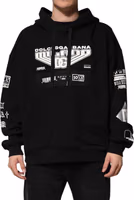 Black Cotton DG Milano Logo Print Hoodie Sweater 1