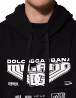 Black Cotton DG Milano Logo Print Hoodie Sweater 4
