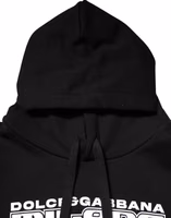 Black Cotton DG Milano Logo Print Hoodie Sweater 5