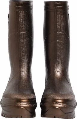 Metallic Bronze Pull On Rain Boots Shoes