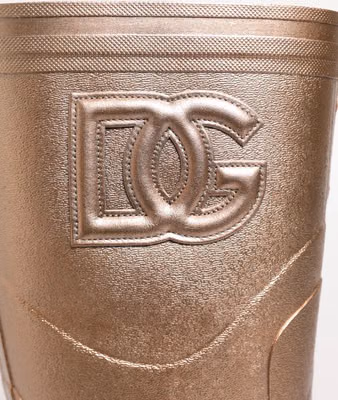 Rose Gold Rubber Pull On Rain Boots Shoes
