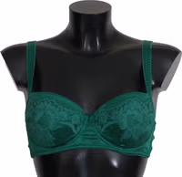 Green Silk Stretch Floral Lace Bra Underwear 3