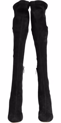 Black Suede Leather Knee High Boots Shoes
