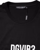 Black DG Vib3 Print Cotton Crew Neck T-shirt 3