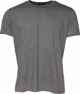 Gray Cotton Crew Neck Short Sleeves T-shirt