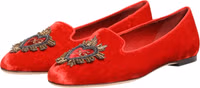 Red Velvet DG Heart Loafers Flats Shoes 3