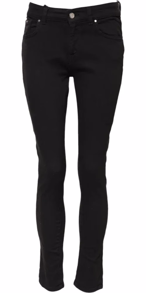 Black Cotton Skinny Mid Waist Denim Jeans