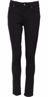 Black Cotton Skinny Mid Waist Denim Jeans 1