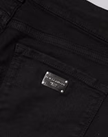 Black Cotton Skinny Mid Waist Denim Jeans 4