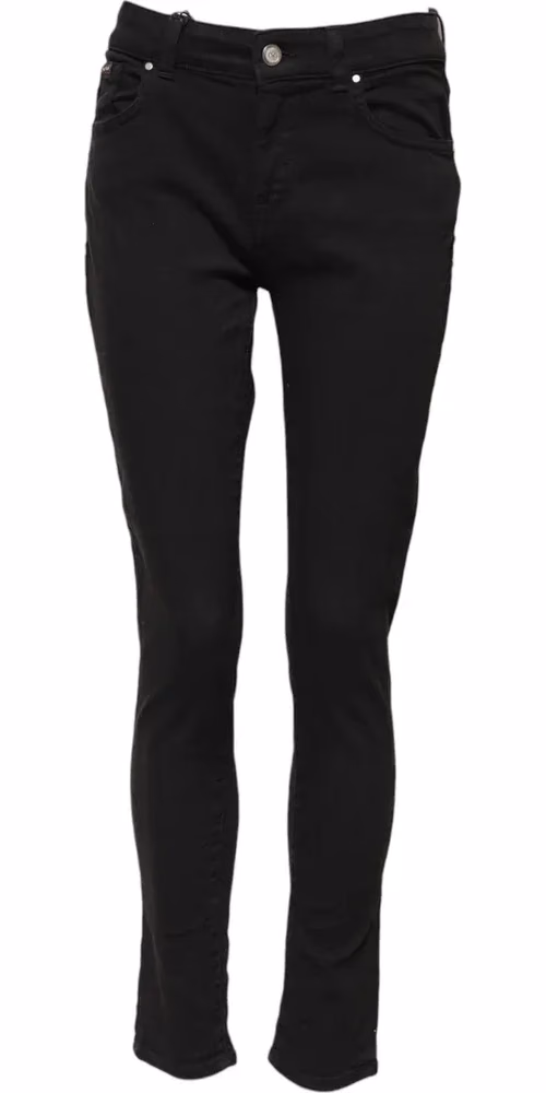 Black Cotton Skinny Mid Waist Denim Jeans