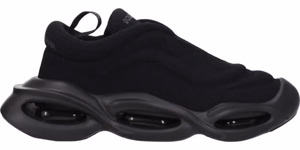 Black Fabric Chunky Sneakers