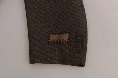 Brown Single Breasted Wool Suit