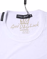 White Cotton Goodluck 2022 Crew Neck T-shirt 3