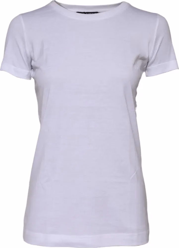 White Cotton Crew Neck Short Sleeves T-shirt