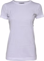 White Cotton Crew Neck Short Sleeves T-shirt 1