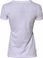 White Cotton Crew Neck Short Sleeves T-shirt 2