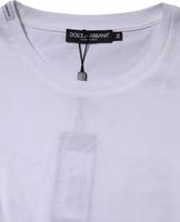White Cotton Crew Neck Short Sleeves T-shirt 3