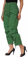 Green Cotton High Waist Cargo Trouser Pants 2