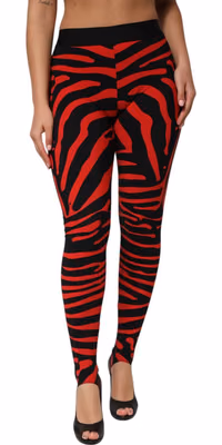 Black Red Nylon Logo Waisted Leggings Pants