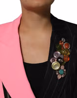 Multicolor Patchwork Embellished Coat Jacket 4