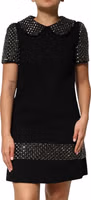 Black Crystal Embellished Collared Mini Dress 1