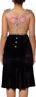 Black Velvet Flower Embellishment Aline Dress 3