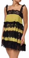 Yellow Black Babydoll Chemise Lingerie Dress 2