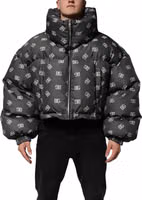 Black DG Monogram Full Zip Puffer Men Jacket 1