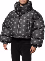 Black DG Monogram Full Zip Puffer Men Jacket 2