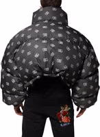 Black DG Monogram Full Zip Puffer Men Jacket 3