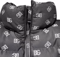 Black DG Monogram Full Zip Puffer Men Jacket 5