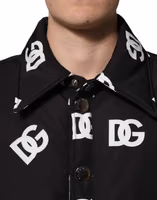 Black DG Monogram Nylon Windbreaker Jacket 4