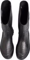Metallic Black Pull On Rain Boots Men Shoes 2