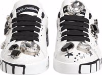 White Portofino Crystal Sneakers  Shoes 1
