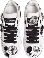 White Portofino Crystal Sneakers  Shoes 2