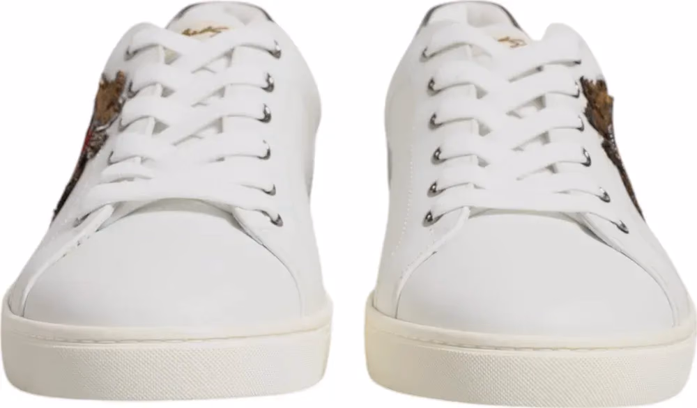 White Sacred Heart Men Low Top Sneakers Shoes