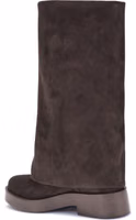 Brown Polyester Flat Boots 3