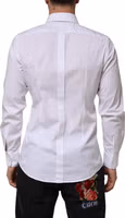 White Cotton GOLD Long Sleeves Formal Men Shirt 3