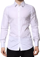 White Cotton GOLD Long Sleeves Formal Shirt 1