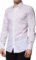 White Cotton GOLD Long Sleeves Formal Shirt 2