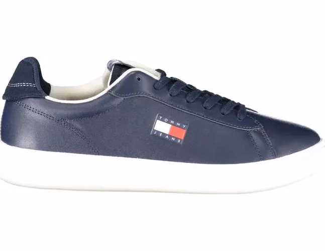 Blue Polyurethane Men Sneaker