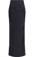 Black Wool Long Skirt 2