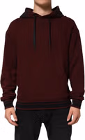 Burgundy Cotton Plaid Lined Men Hoodie Sweater 1