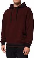 Burgundy Cotton Plaid Lined Men Hoodie Sweater 2