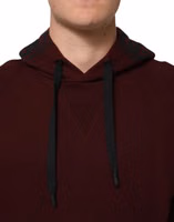 Burgundy Cotton Plaid Lined Men Hoodie Sweater 4