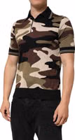 Camouflage Brown Silk Military Polo T-shirt 2
