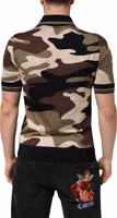 Camouflage Brown Silk Military Polo T-shirt 3