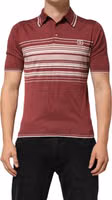 Cotton Burgundy Striped DG Logo Polo  T-shirt 1